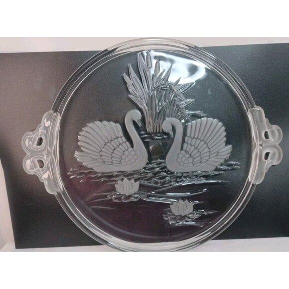 Mikasa Original Walther-Glas Crystal Swans 12" Serving Platter West Germany - Picture 1 of 8